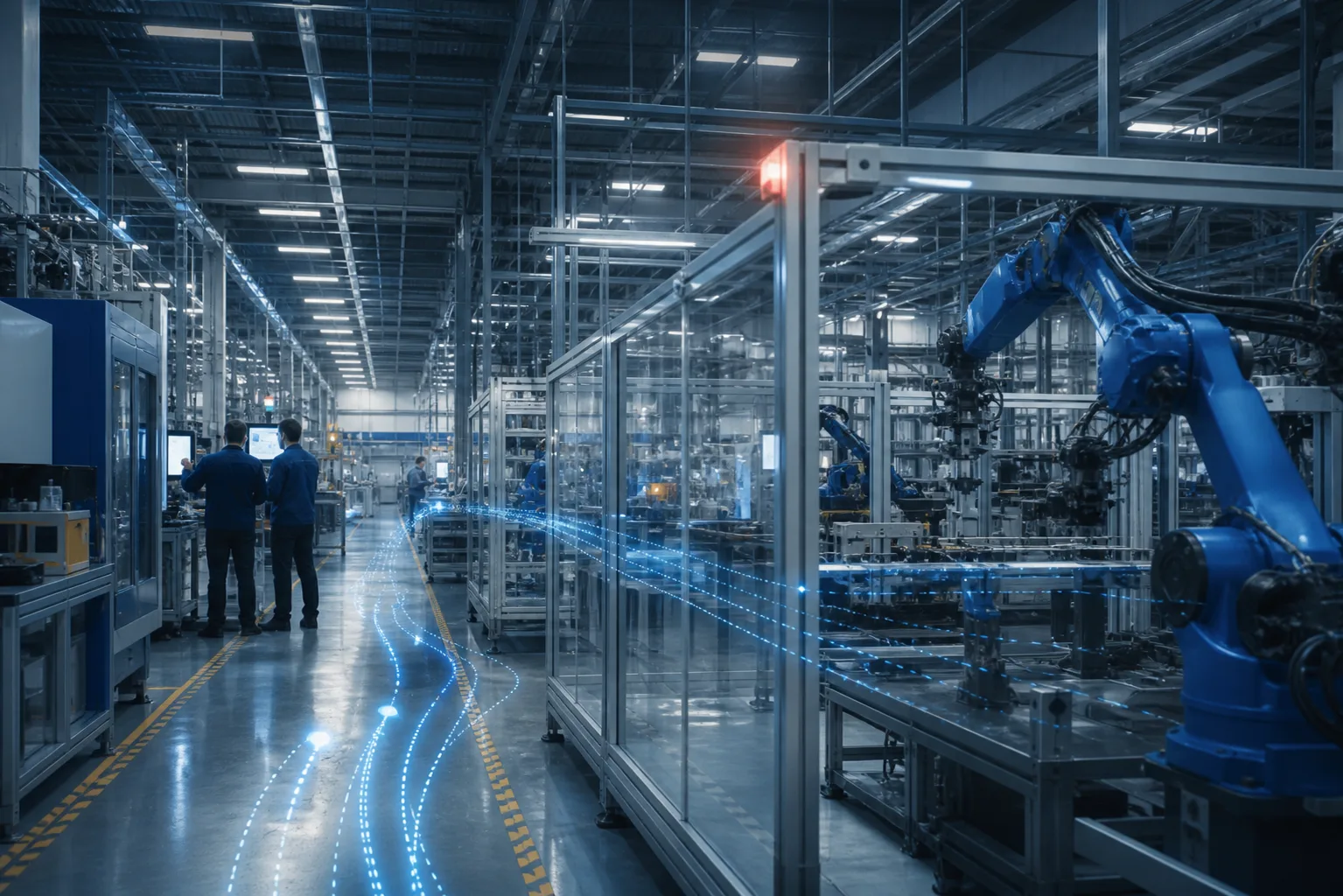 Connected robotic manufacturing floor